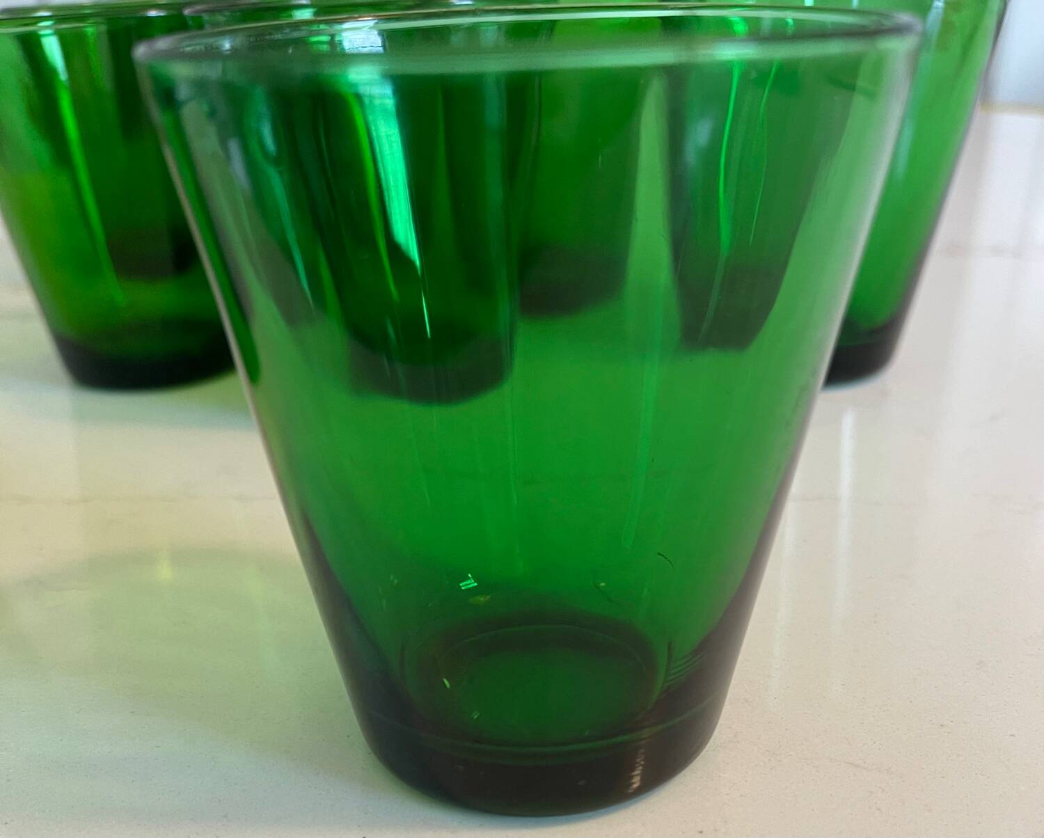 Transparent green glasses