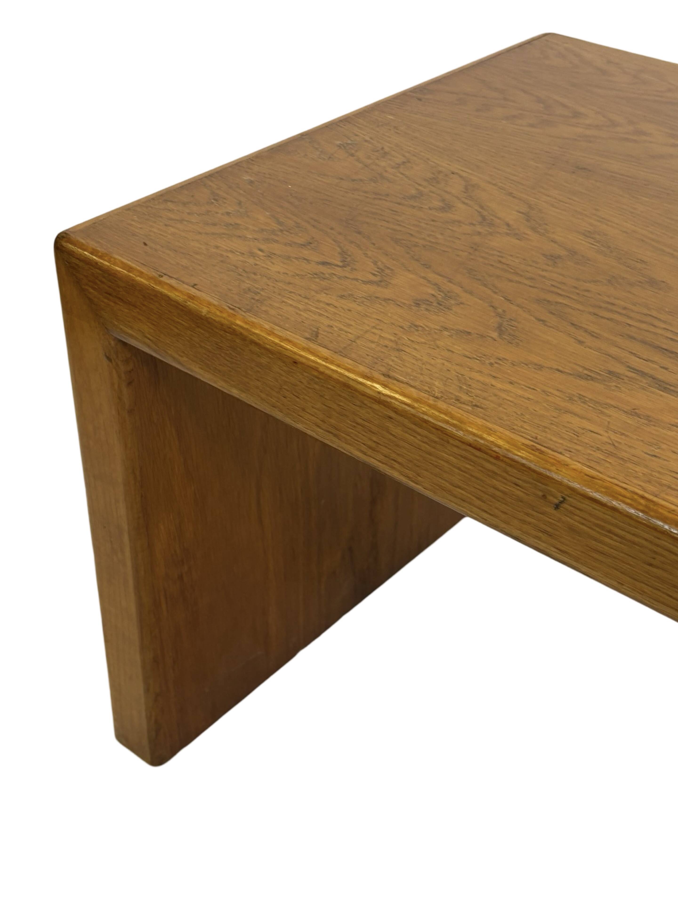 Minimalist vintage teak wood small solid bench