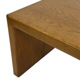 Minimalist vintage teak wood small solid bench