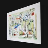 Mixed technique Art brut/Figurative art/Unique art signed Kabian 65X50 cm