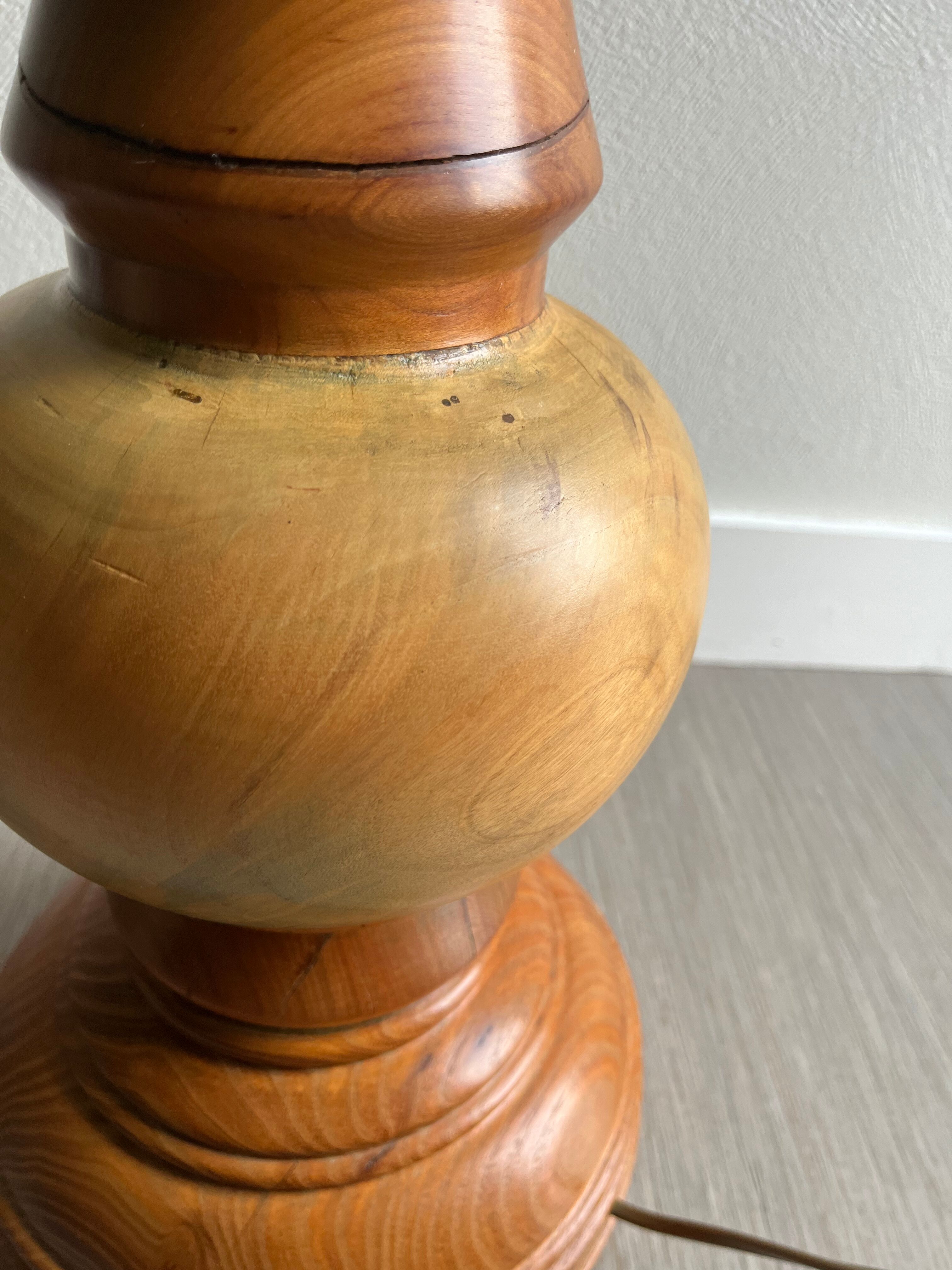 Vintage turned wooden lamp base