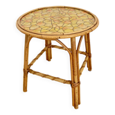 Table basse en rotin des années 50