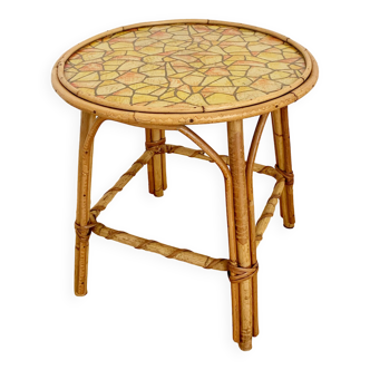 Rattan coffee table from the 1950s
