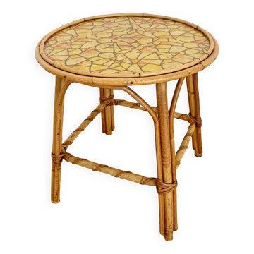 Rattan coffee table from the 1950s