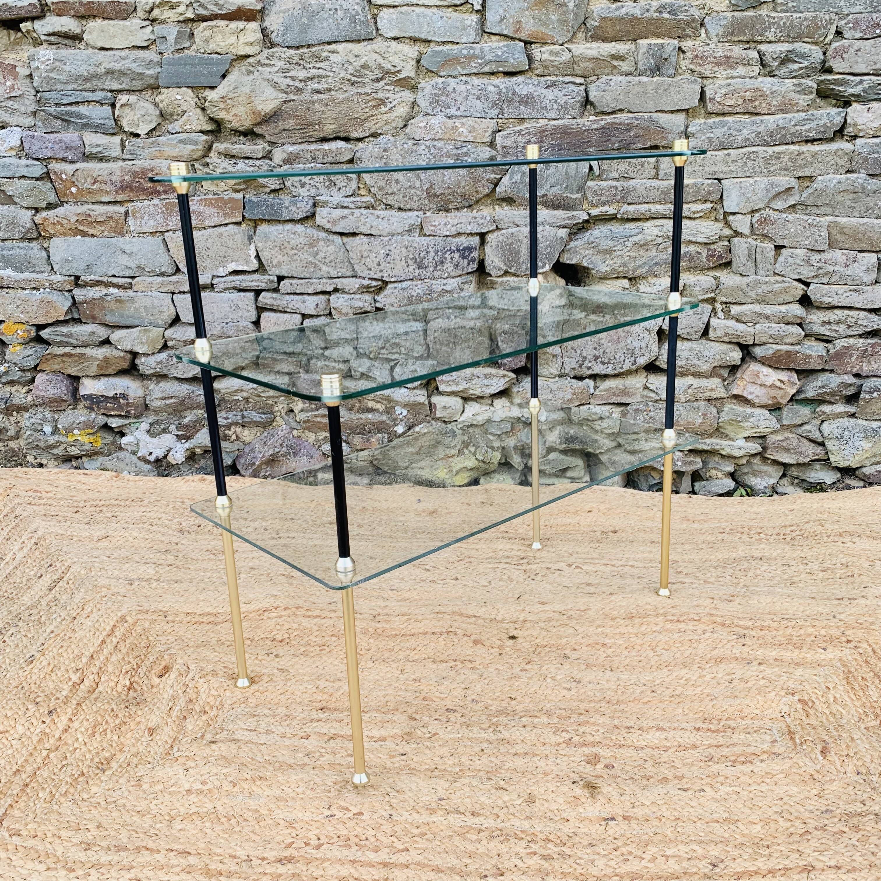 Vintage glass shelf from the 50s/60s