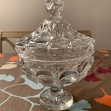 19th century molded crystal drageoir