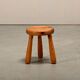 Scandinavian wooden tripod Stool solid pine in style of Ingvar Hildingsson