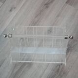 Vintage plexiglass magazine rack France 1980s