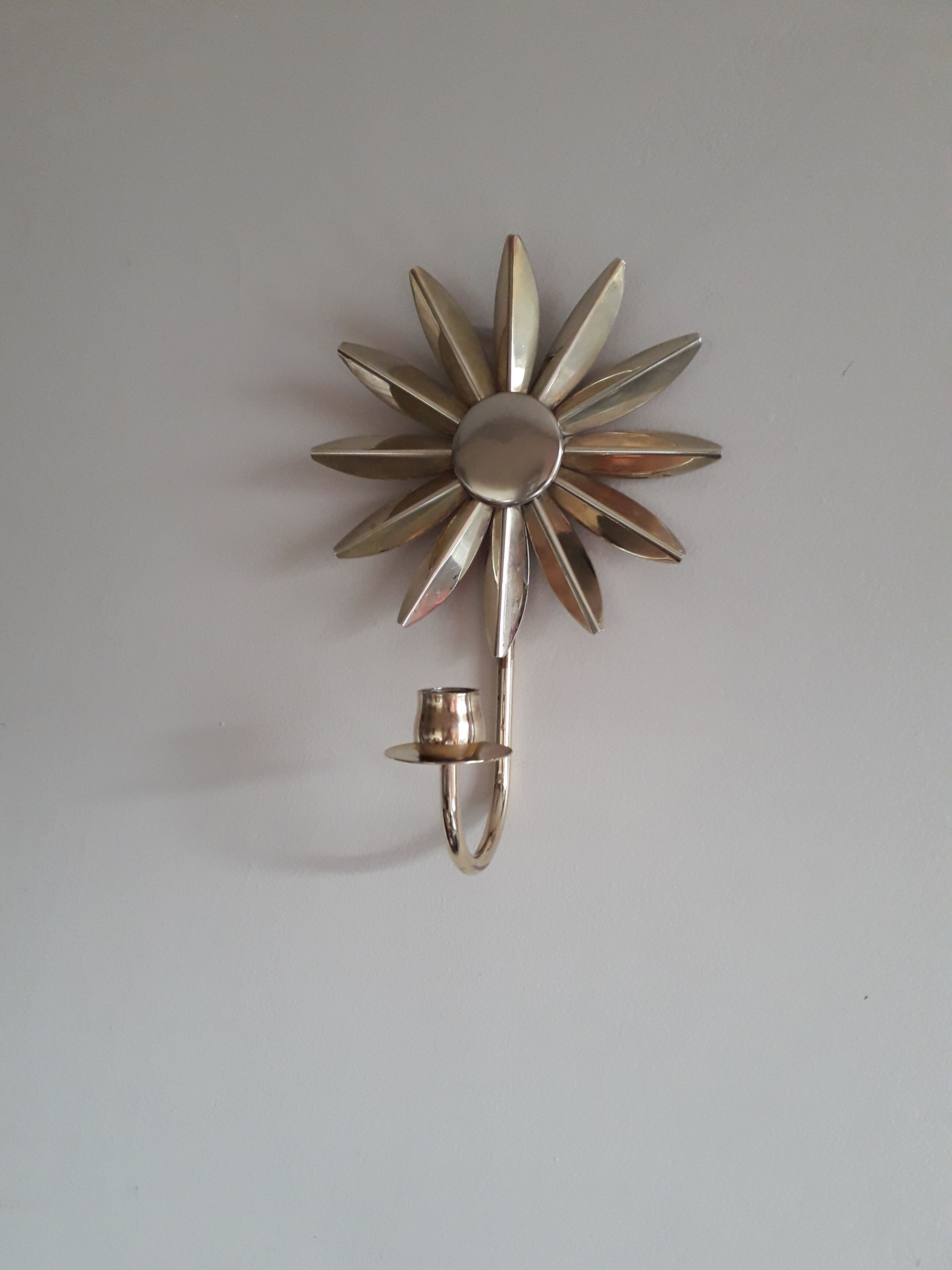 Brass candle holder for KEE Mora, Sweden, circa 1970