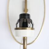 1950s wall lamp in perforated metal, brass and opaline