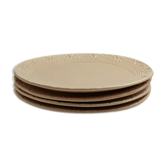 Set de 4 assiettes Blanca Grège mat L