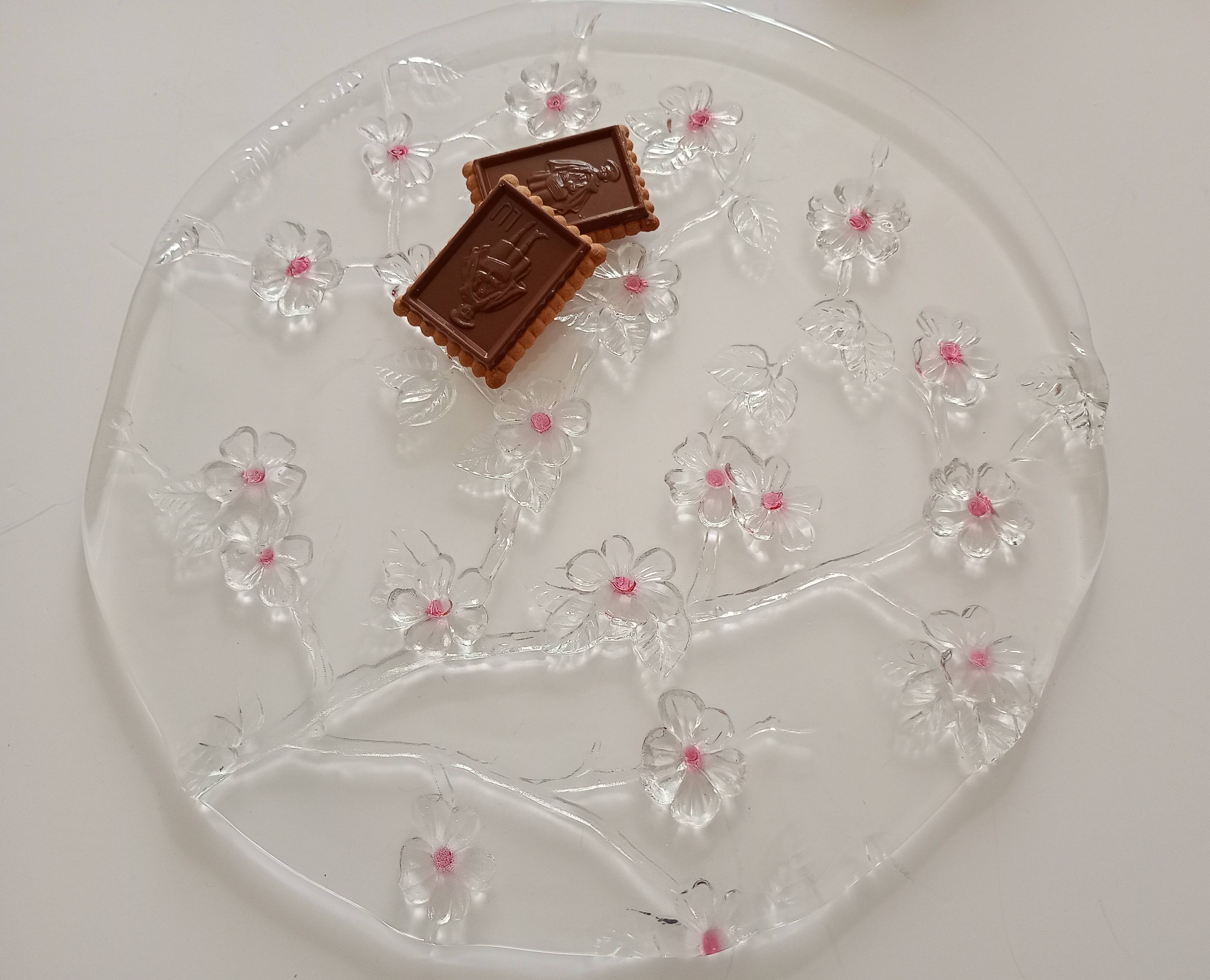 Cherry blossom glass pie dish