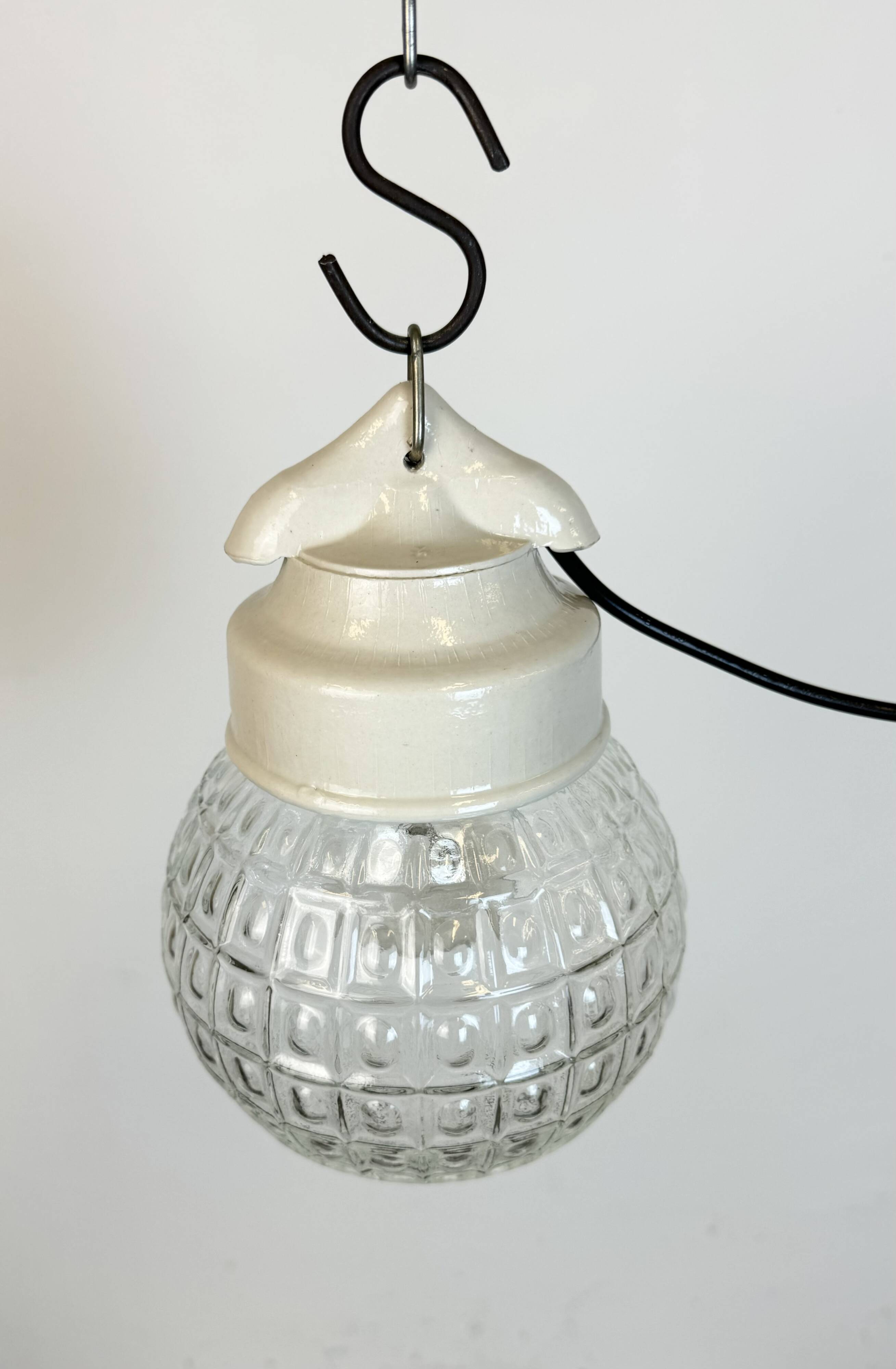 Vintage White Porcelain Pendant Light, 1970s