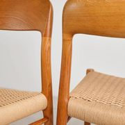 Set of 4 chairs model 75 in oak, Niels O. Møller, Denmark, 1950s