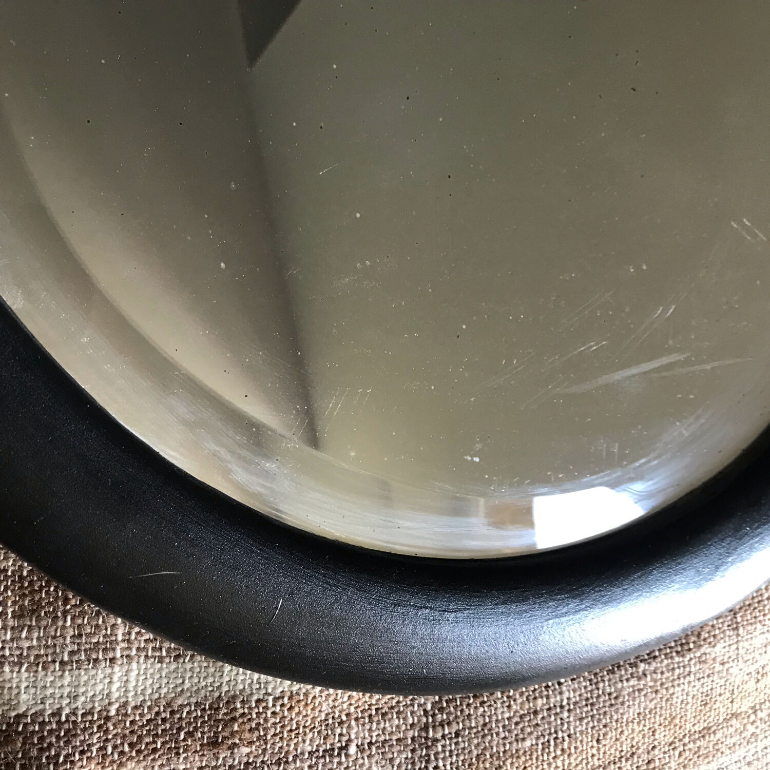 Vintage beveled round mirror 1930