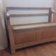 Bench, solid raw oak trunk