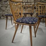 Lot of 6 bistro bar chairs from the 1960s