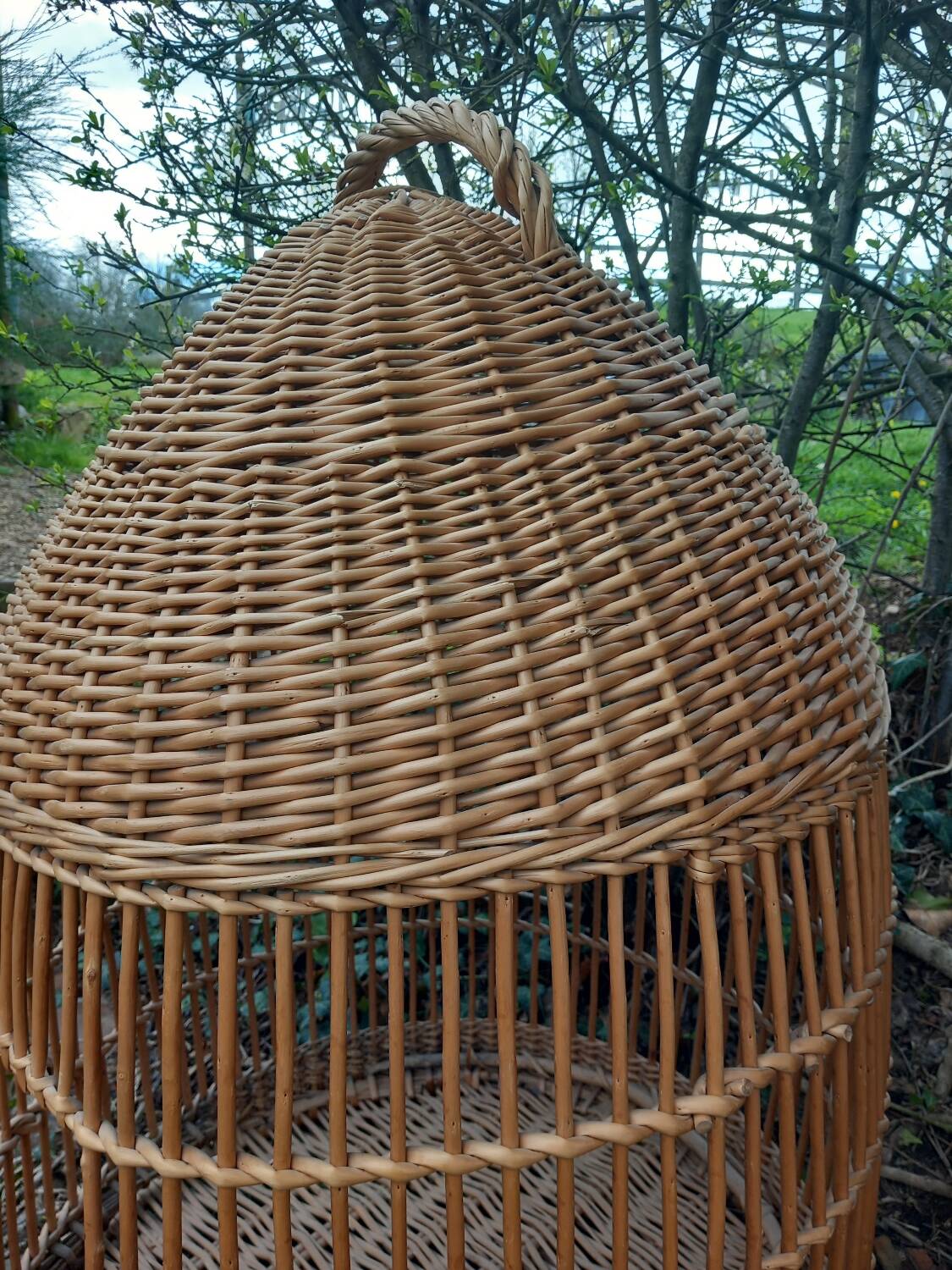 Antique rattan parrot cage 85 cm high