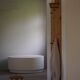 Sculptural wall coat rack in modern Danish design, made of solid pine, 1980s.