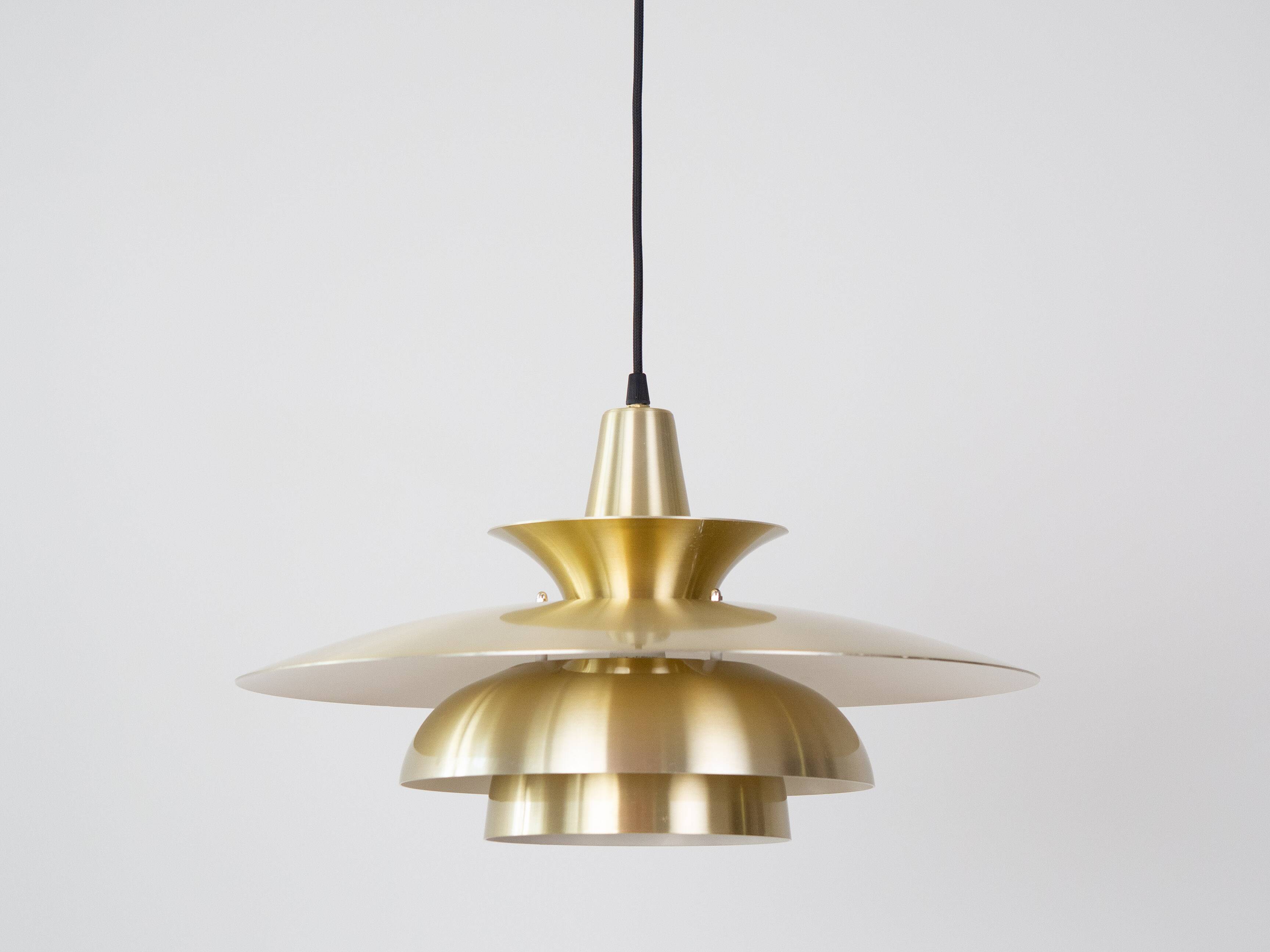 Danish vintage Roma pendant lamp by Junge, 1980s