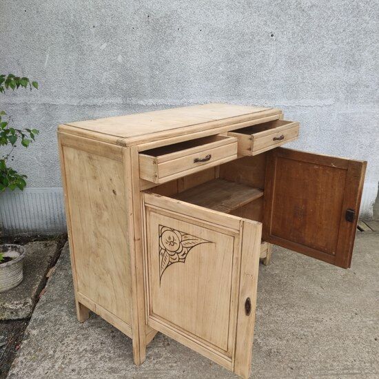 Art deco sideboard in natural wood