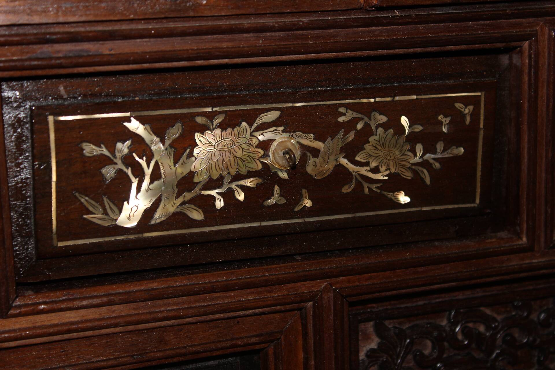 Indochinese Cabinet with Mother-of-Pearl Inlay, late 19th century