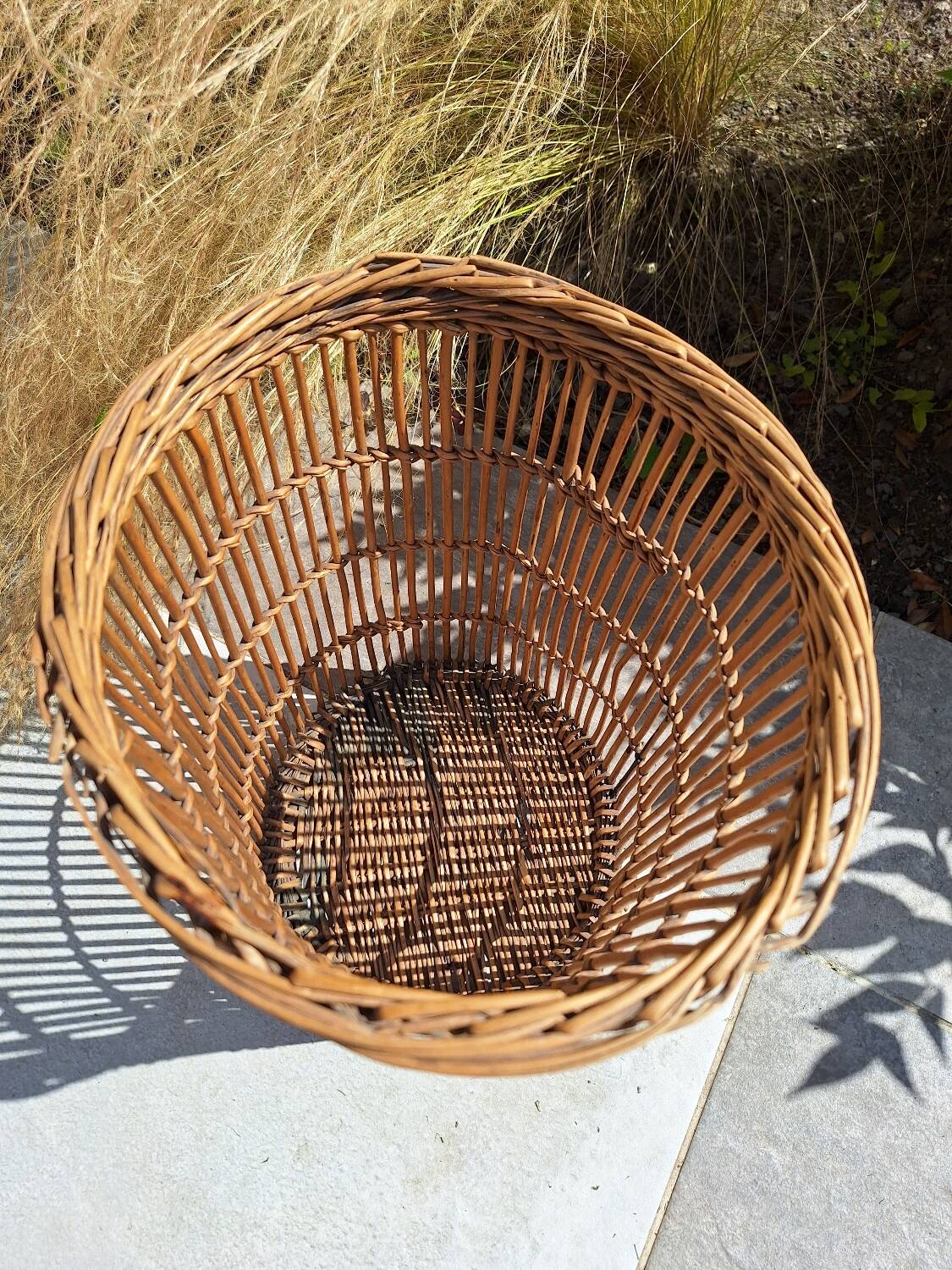 Wicker waste paper basket 1960