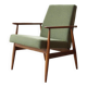 Vintage armchair in swamp green bouclé design by H. Lis.