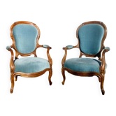 Two 19th-century Napoleon III mahogany armchairs
