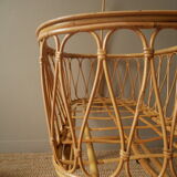 Vintage rattan crib Scandinavian decoration