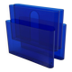 Blue transparent magazine rack by Giotto Stoppino for Kartell, 1970.