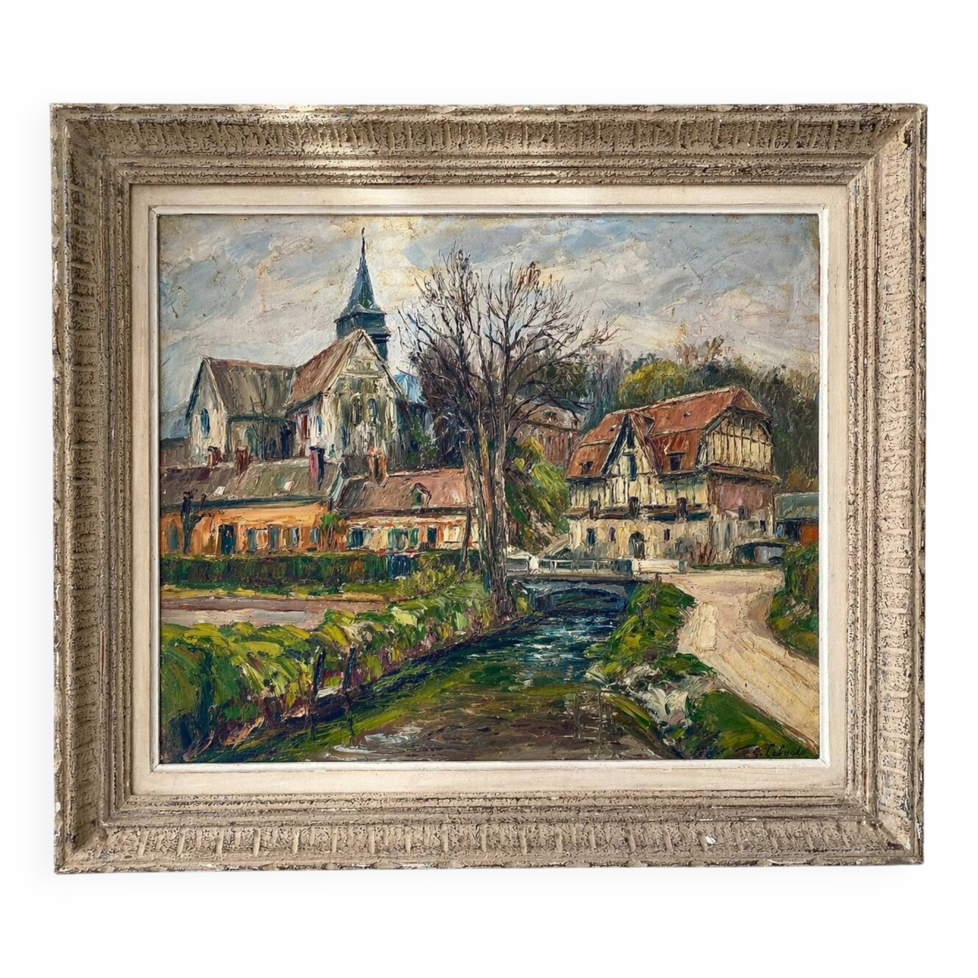 Village landscape by Gaston Laborde (1892-1965)