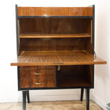 Bahut secretary wood laqué 70s