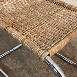 Ensemble de 4 chaises mr10 en rotin de mies van der rohe