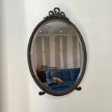 Antique mirror to place or hang – Louis XVI style, bronze, beveled glass
