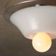 Vintage ceiling light in white and clear glass, Italian design from the 1970s.