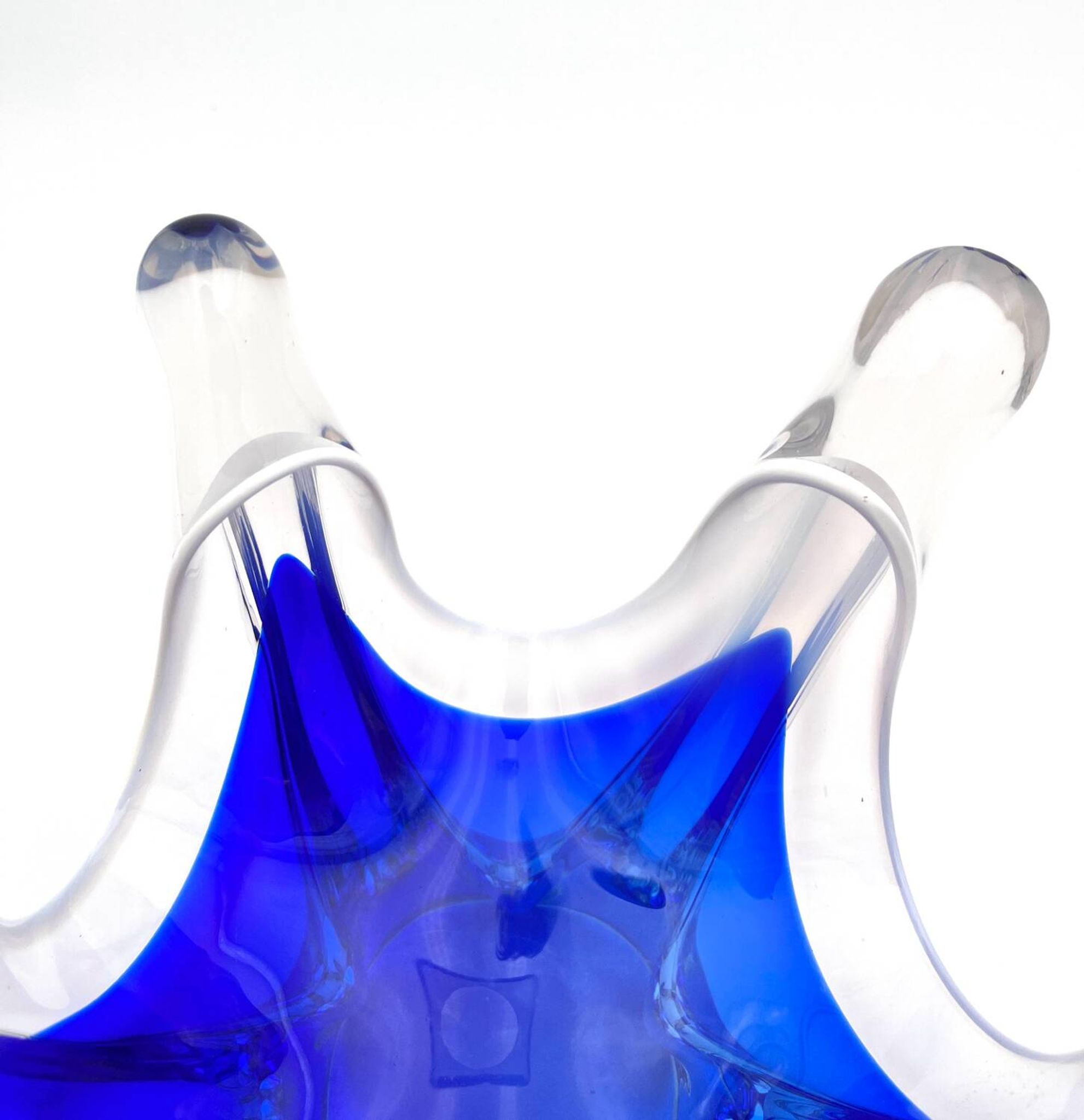 Cup Hospodka Chřibská Cristal Bohême Bleu Cobalt and Opaline Circa 60