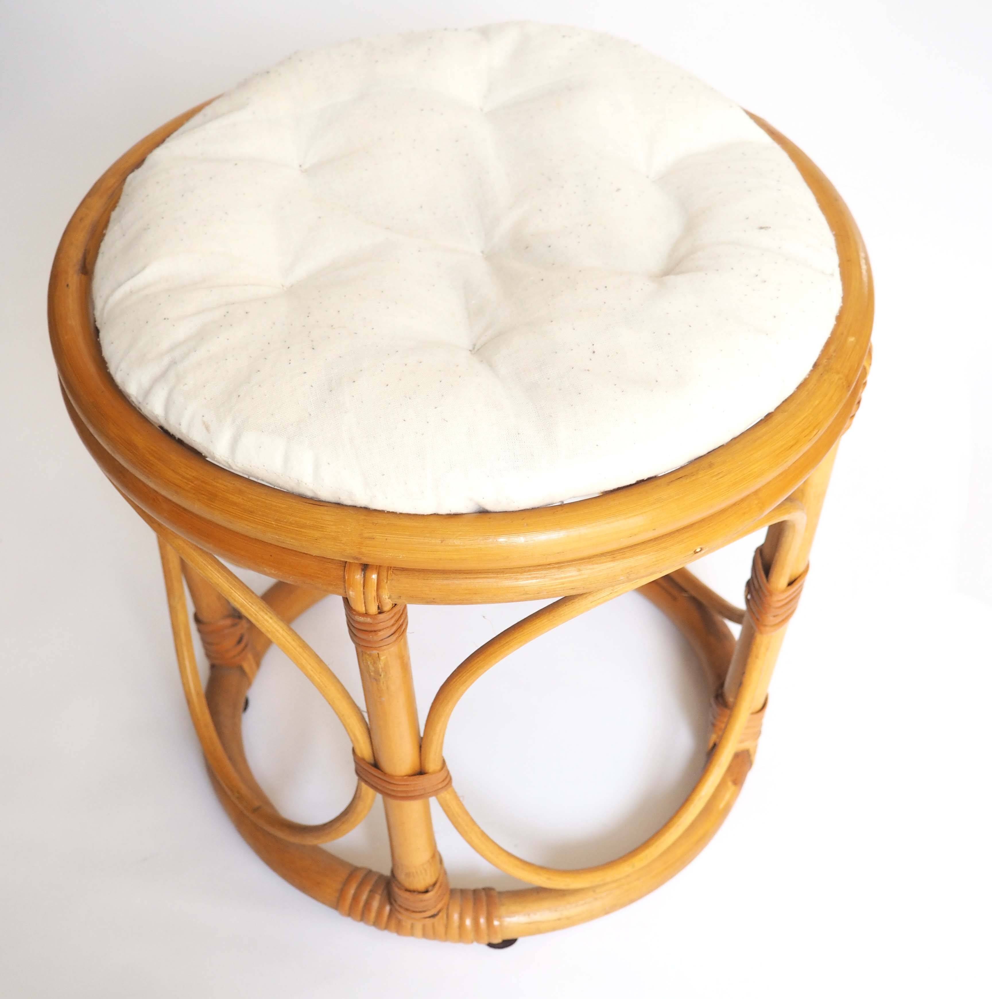 Rattan stool 1980s