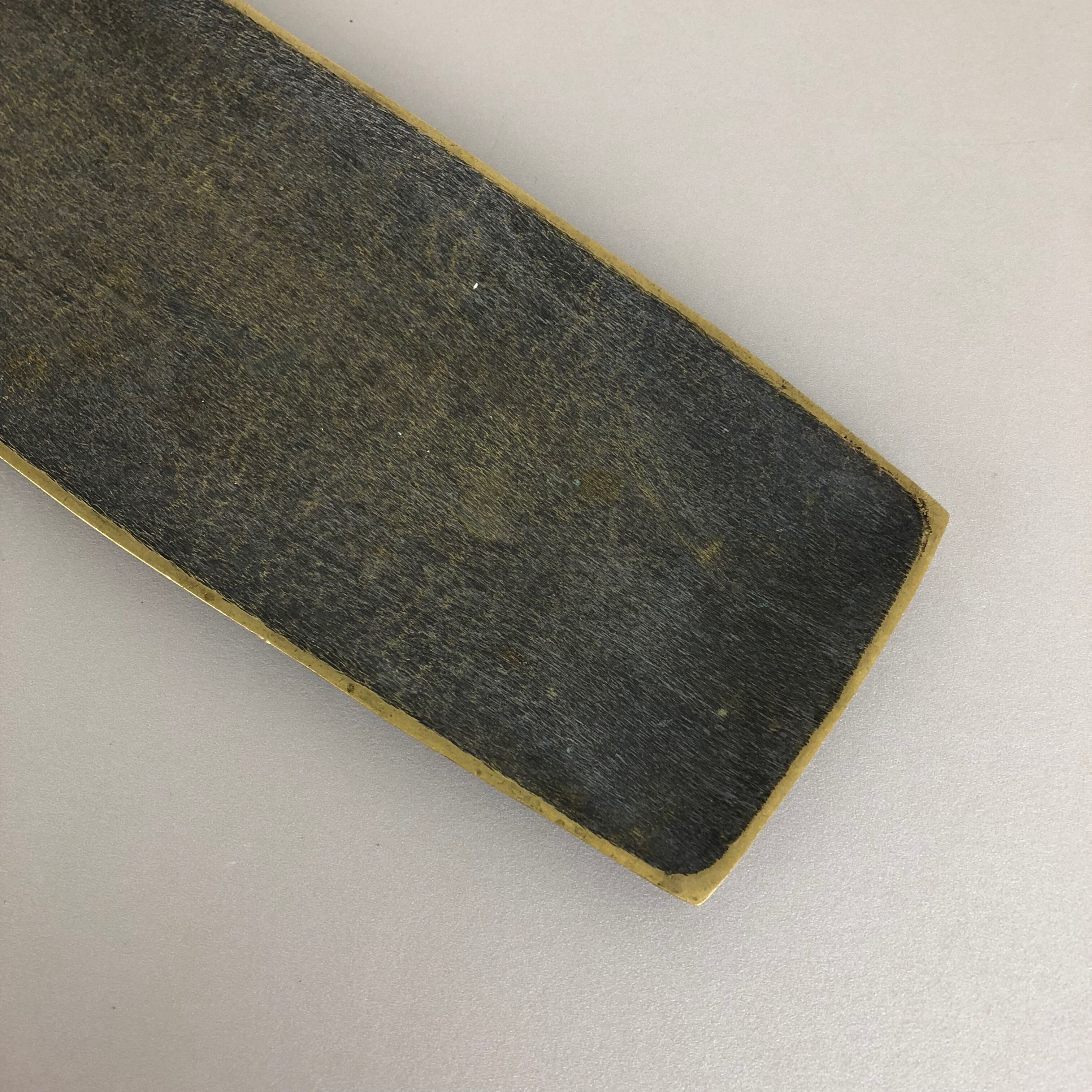 Heavy Large Brass Shell Plate Desk Element Hagenauer Era, Austria, 1950s