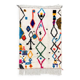 Tapis berbère marocain Azilal à motifs colorés 1,47x0,97m
