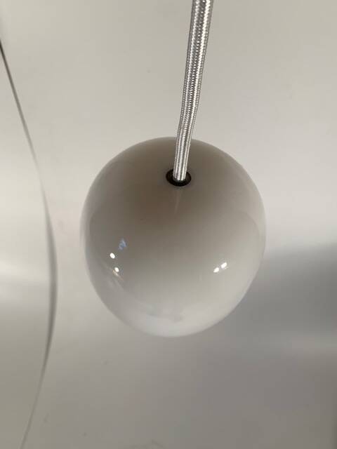 white glass egg pendant Piet Hein