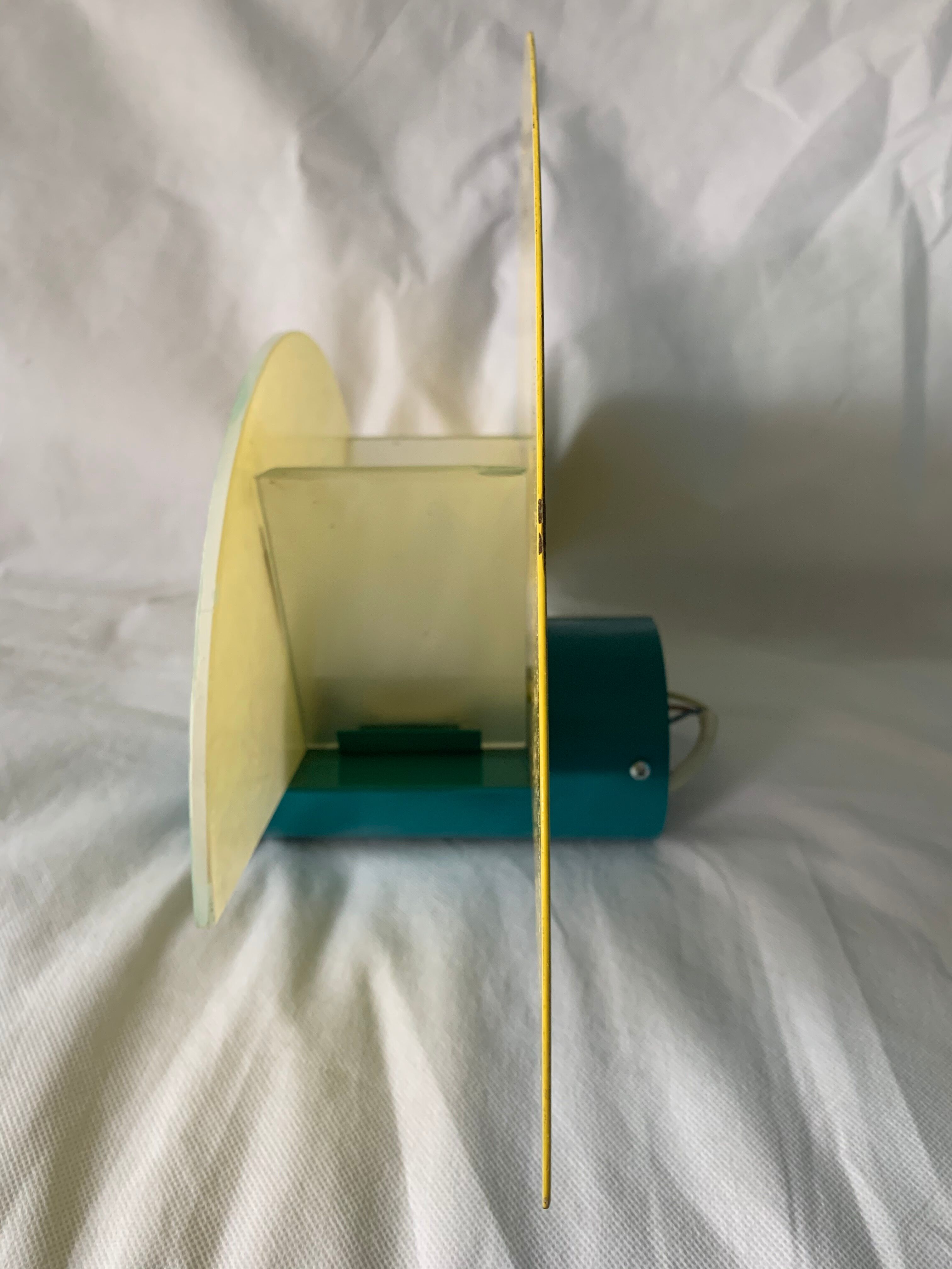 Colorful metal and glass wall light  Arlus 1980