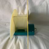 Colorful metal and glass wall light  Arlus 1980