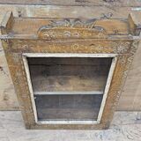 Old tribal wall display case in Burmese teak