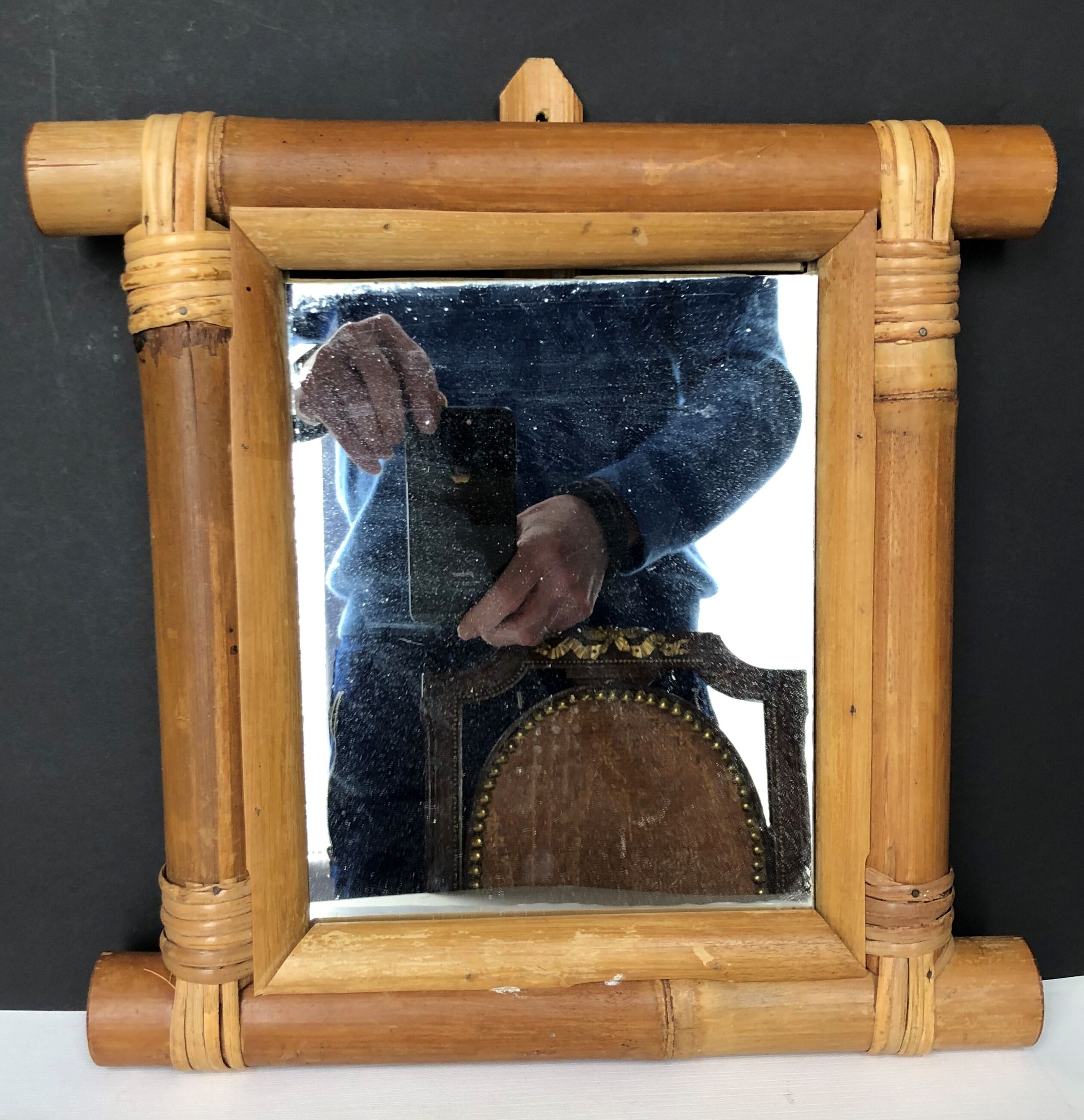 Vintage bamboo mirror