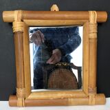 Vintage bamboo mirror