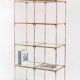 Etagère modulable vintage. Fer  doré et verre. Espagne, années 60.
