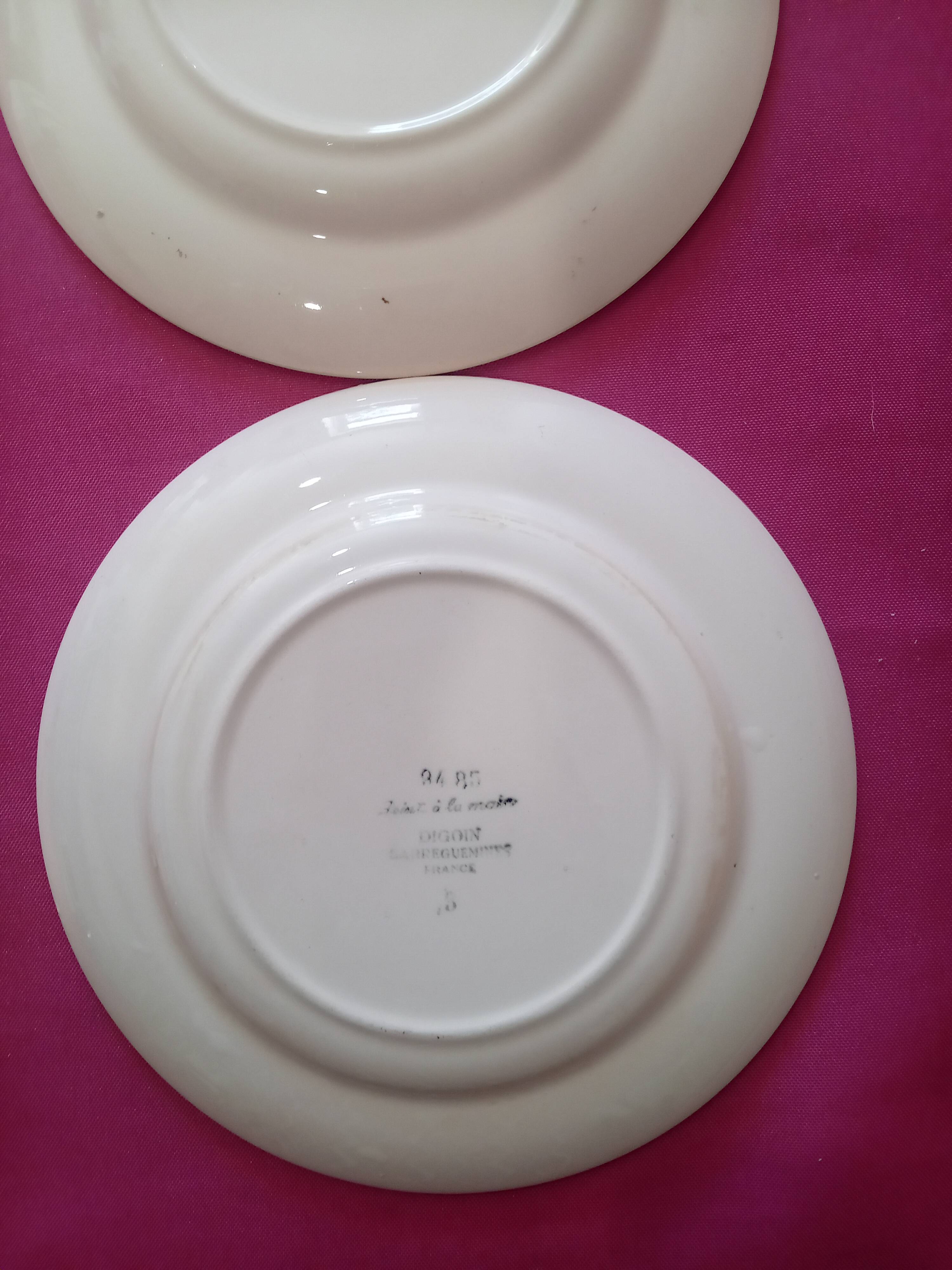 Set of 5 Digoin Sarreguemines dessert plates
