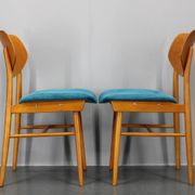 Ensemble de quatre chaises de salle à manger en hêtre des années 1970 par TON, Tchécoslovaquie