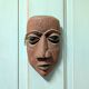 Masque africain vintage en bois H21cm